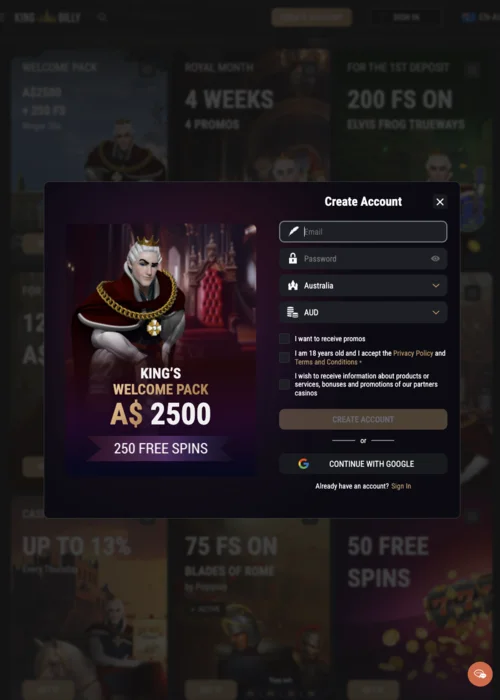 Creation King Billy Casino